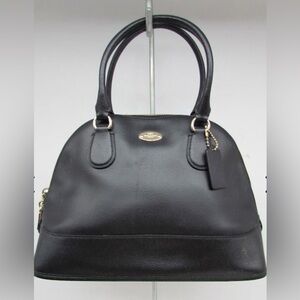 COACH BLACK leather Peyton Satchel Dome Handbag Crossbody Tote